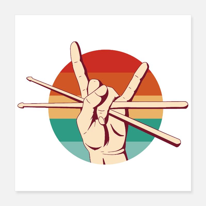 Drummer Rock Poster 16" x 16" (40x40 cm)