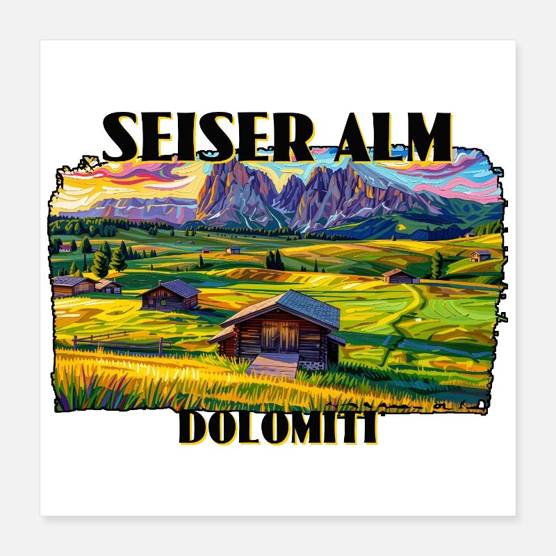 Alpe di Siusi Poster 40 x 40 cm
