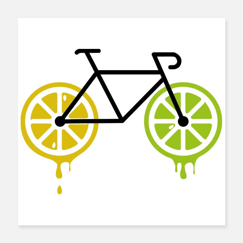 Citron vélo Poster 40 x 40 cm