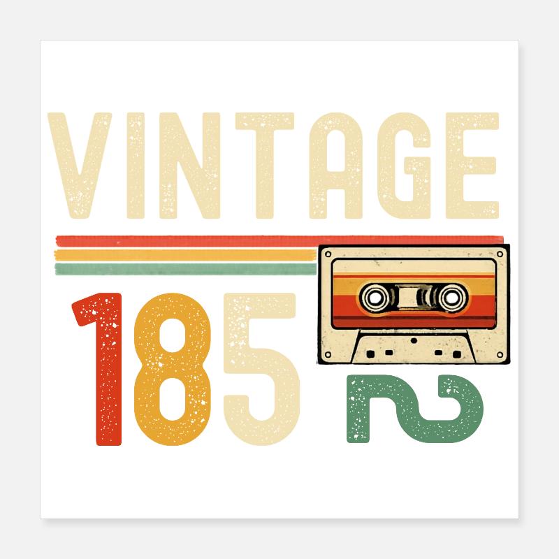 Vintage 85 Cassette Rétro Poster 40 x 40 cm