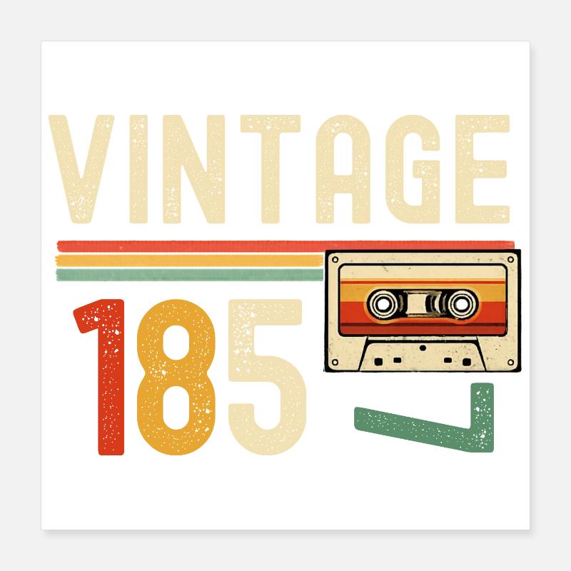 Vintage 85 Cassette Retro Poster 16" x 16" (40x40 cm)