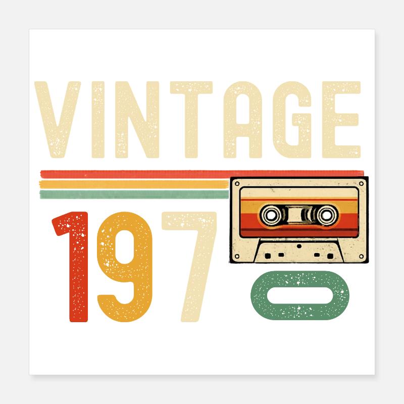 Casseette Vintage 70s Poster 40 x 40 cm