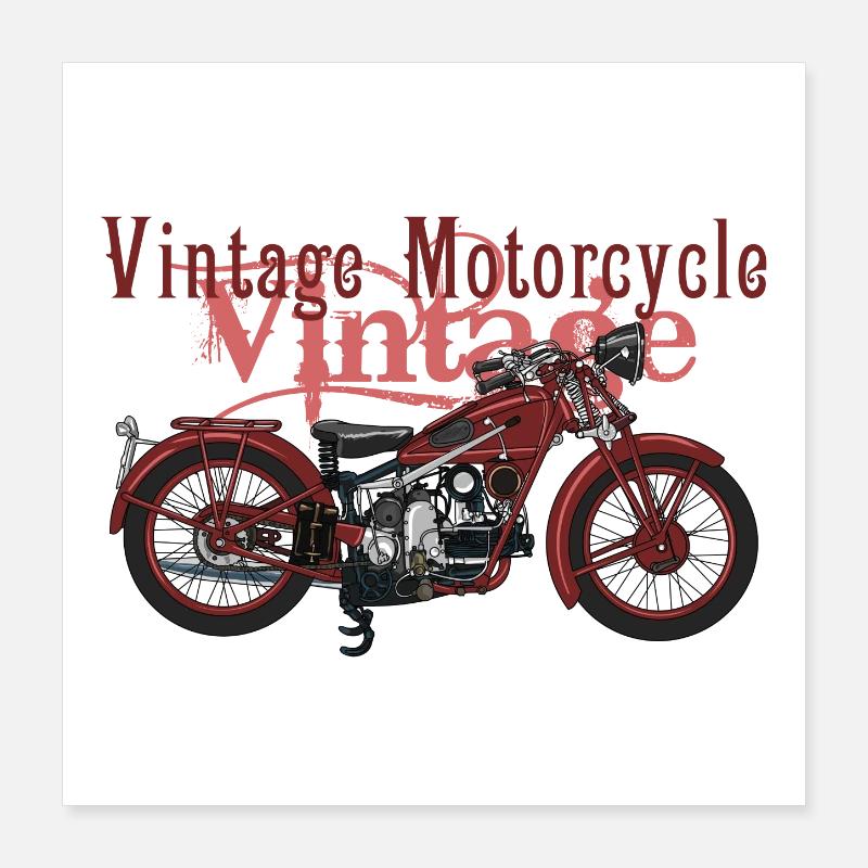 Retro Motorrad Poster 40x40 cm