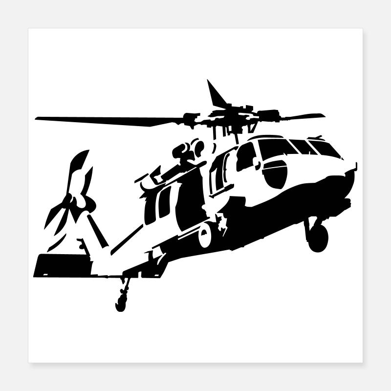 Hubschrauber Poster 40x40 cm