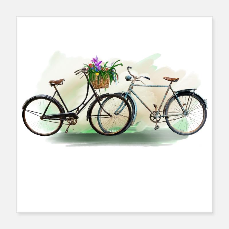 Bicycles love Poster 40 x 40 cm