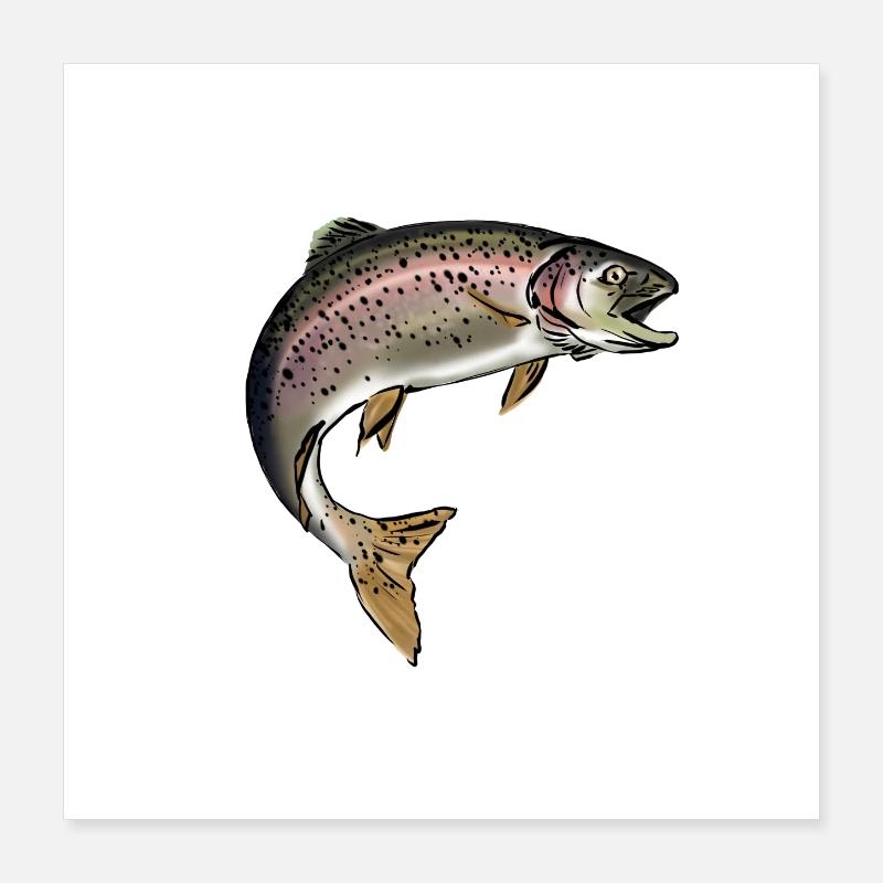 Forelle Poster 40x40 cm