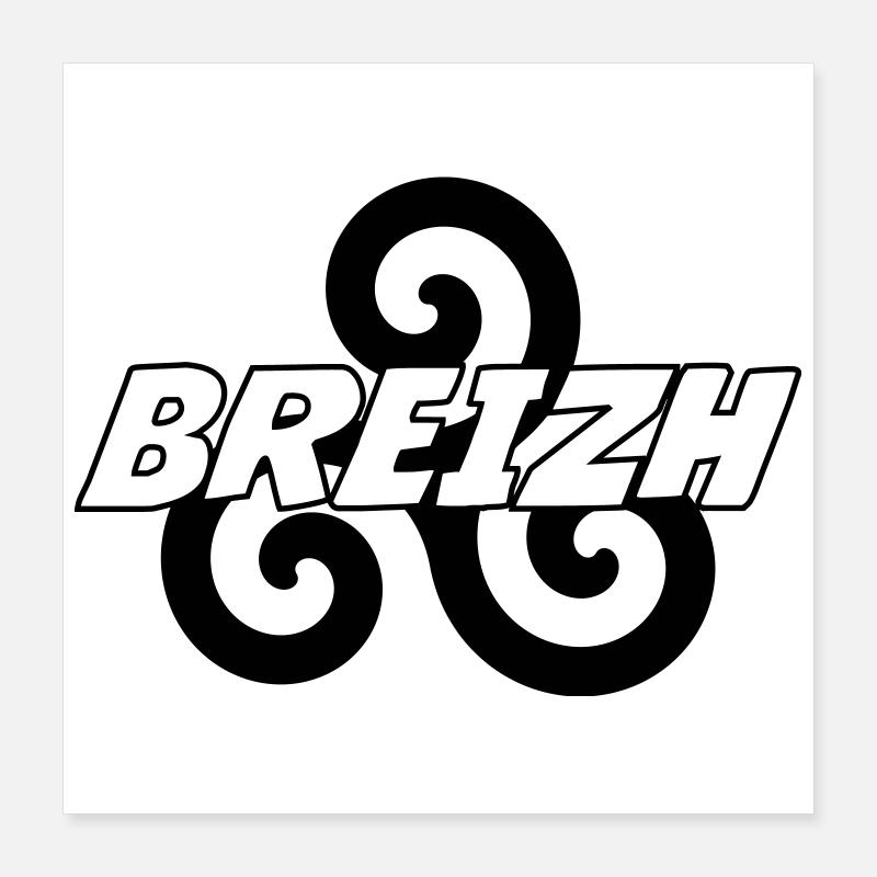 Breizh - Brittany - BZH Poster 16" x 16" (40x40 cm)