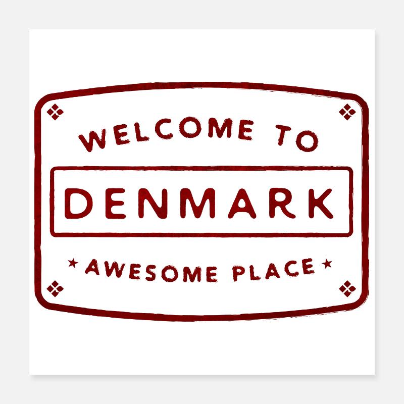 Welcome to Denmark Stickers Poster 16" x 16" (40x40 cm)