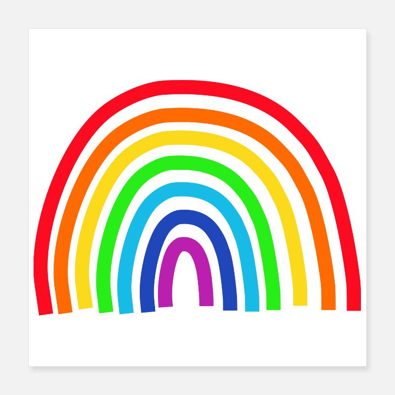 Regenbogen bunt Poster 40x40 cm