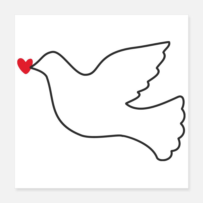 Friedenstaube Friede Freiheit Poster 40x40 cm