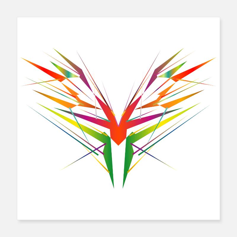 forme d’aile abstraite colorée Poster 40 x 40 cm