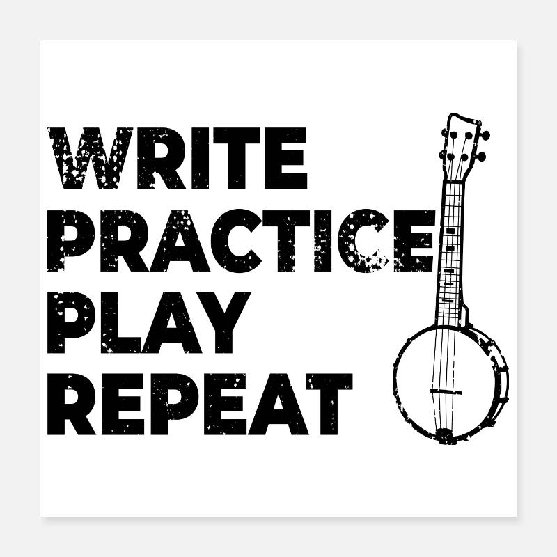 Motiver le banjo Poster 40 x 40 cm