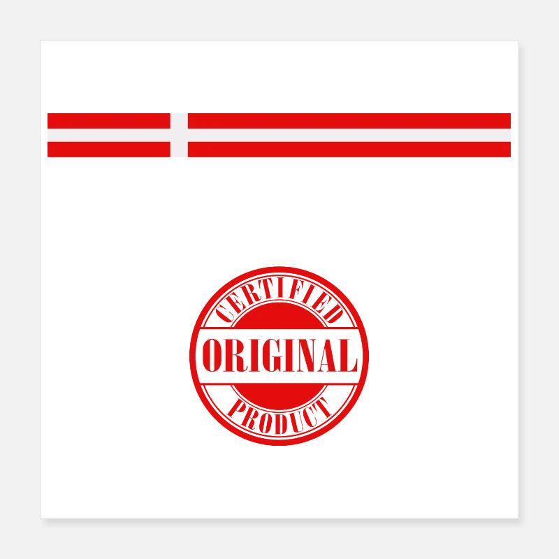 Drapeau du Danemark, fierté danoise Poster 40 x 40 cm