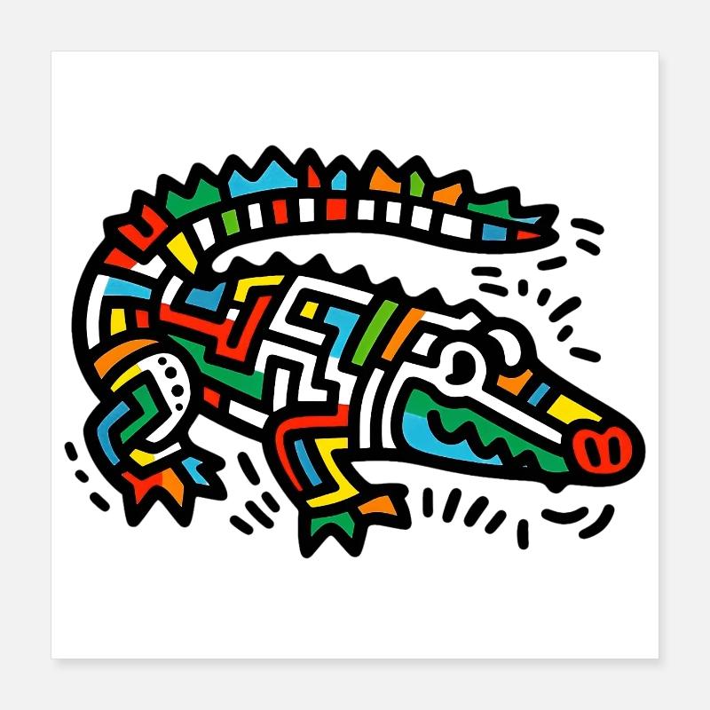 Alligator Crocodile Poster 16" x 16" (40x40 cm)