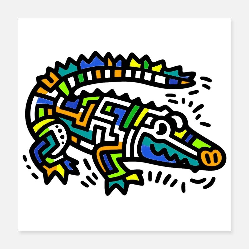 Alligator Crocodile Poster 40 x 40 cm