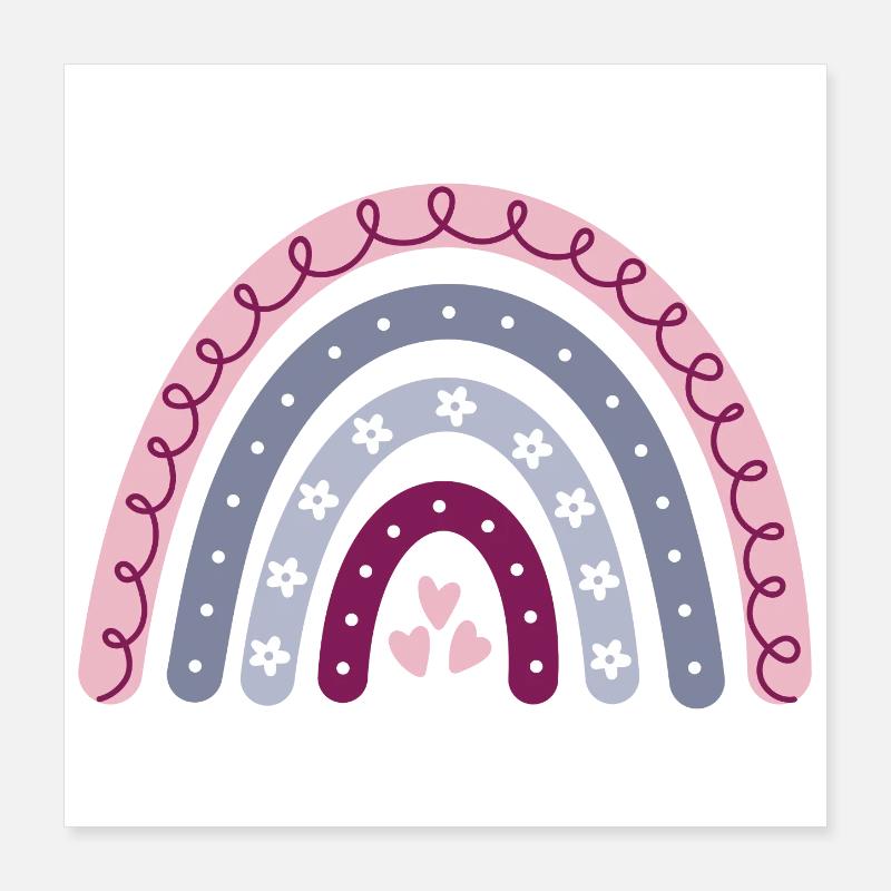 Boho Regenbogen Poster 40x40 cm