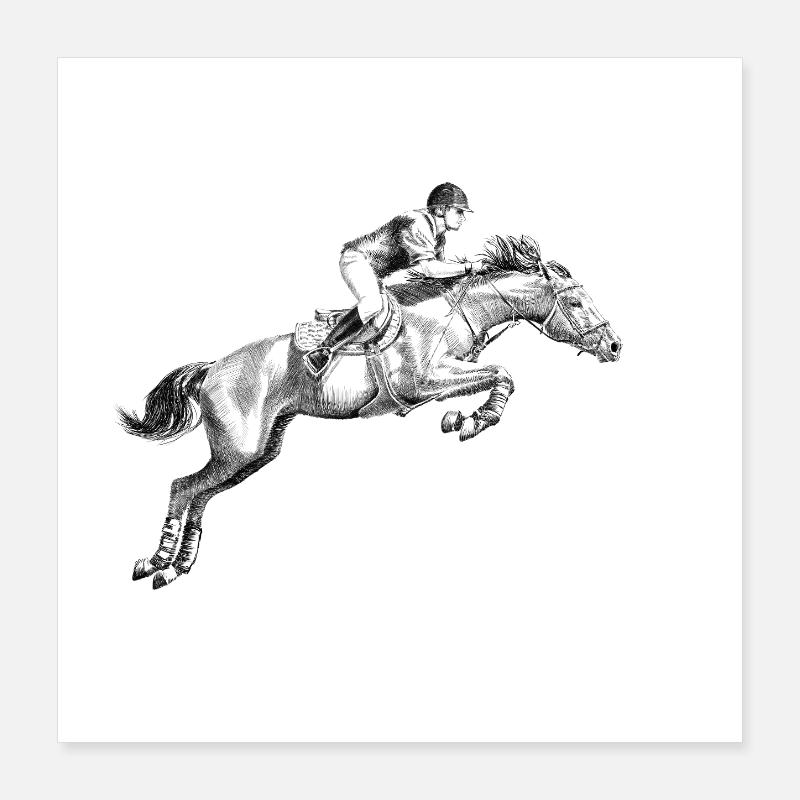 Équitation Poster 40 x 40 cm