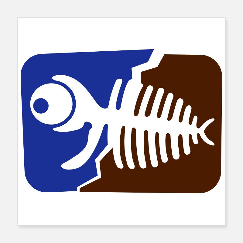 Fisch Fossil Poster 40x40 cm