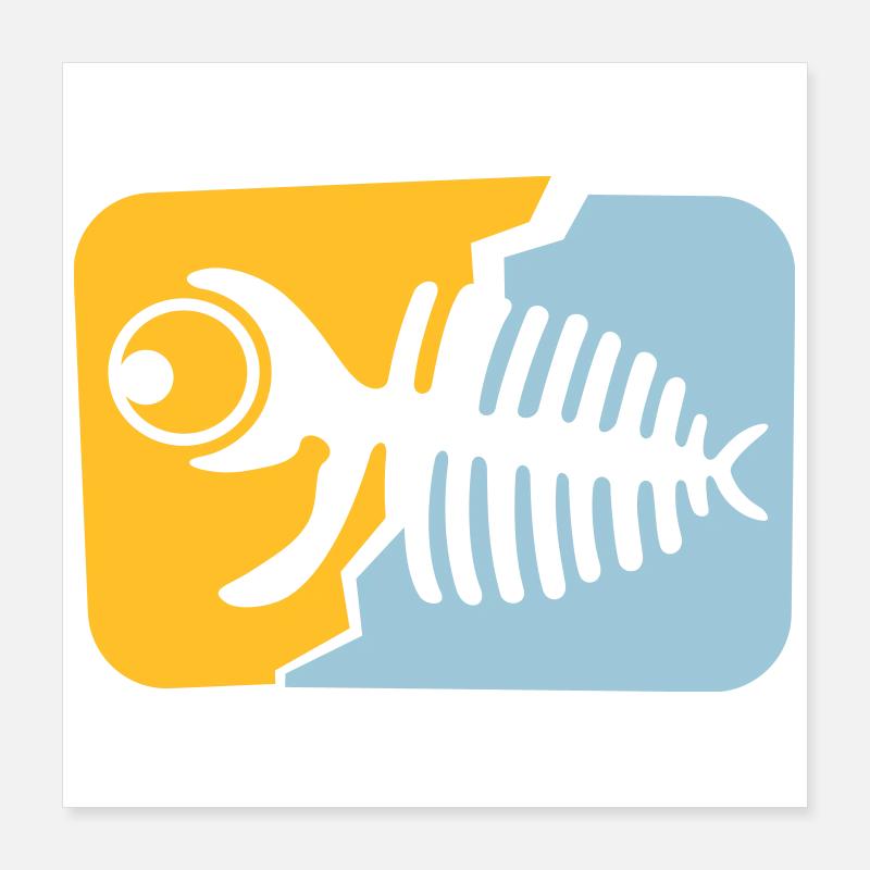 Fisch Fossil Poster 40x40 cm