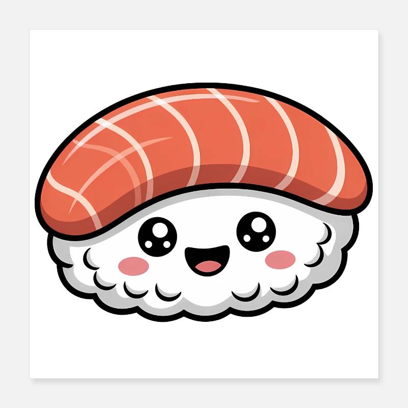 Kawaii Sushi Poster 40 x 40 cm