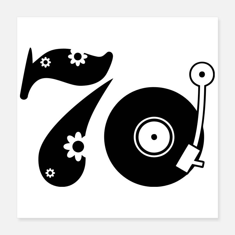 70er Siebzig Seventees Poster 40x40 cm