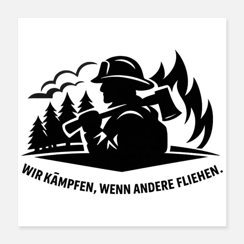 Incendie de forêt Poster 40 x 40 cm