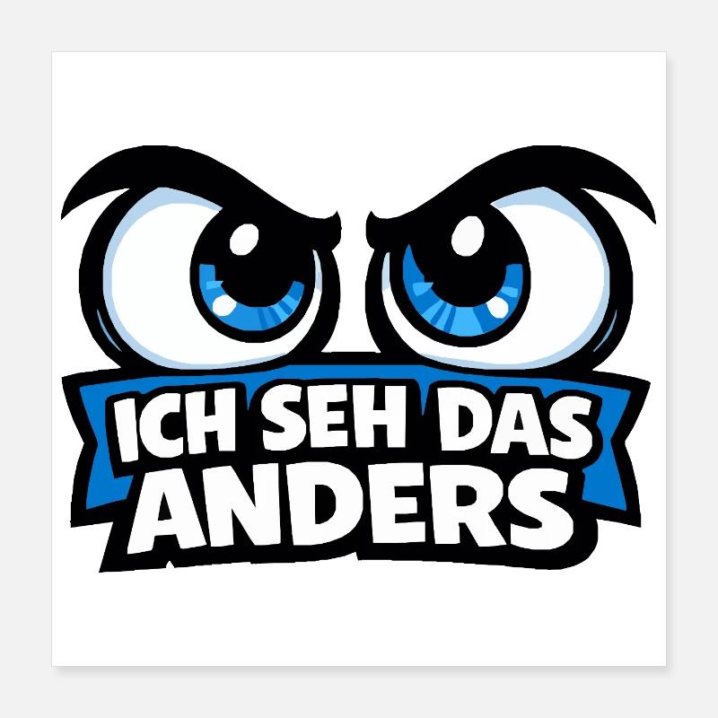 I see it differently – Comic Eyes Statement Motif Poster 16" x 16" (40x40 cm)