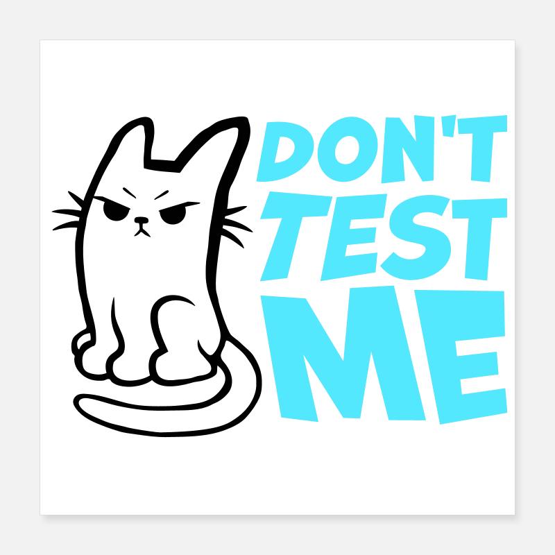 Ne me teste pas, chat coquin, citation drôle : logo Poster 40 x 40 cm