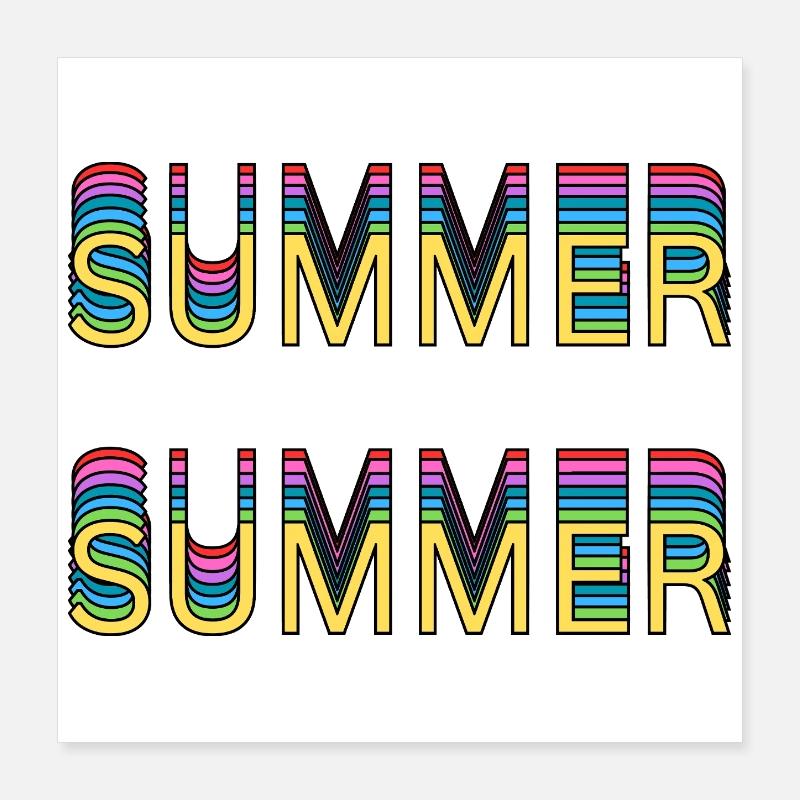 Summer Rainbow Font Poster 16" x 16" (40x40 cm)
