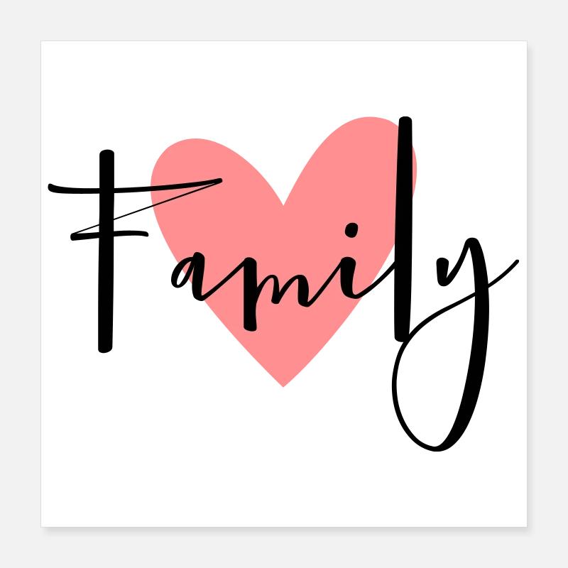 Family Herz Geschenkidee Eltern Kind Liebe Poster 40x40 cm