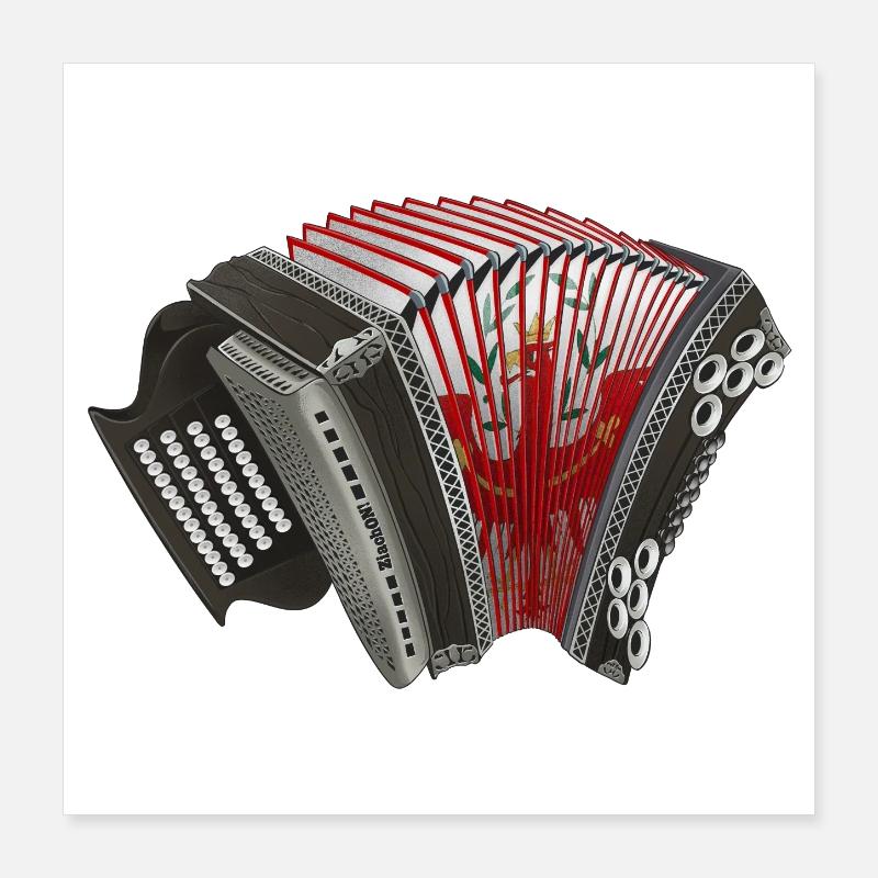 Harmonica de Styrie - Tyrol / Tyrol du Sud | ZiachON ! Poster 40 x 40 cm