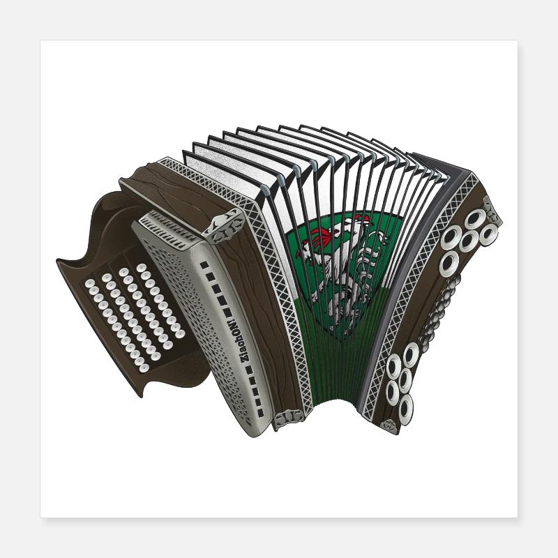 Harmonica styrienne - Styrie | ZiachON ! Poster 40 x 40 cm