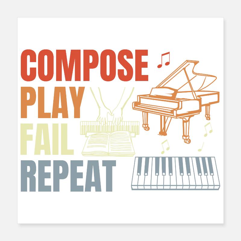 Routine de pianiste Poster 40 x 40 cm