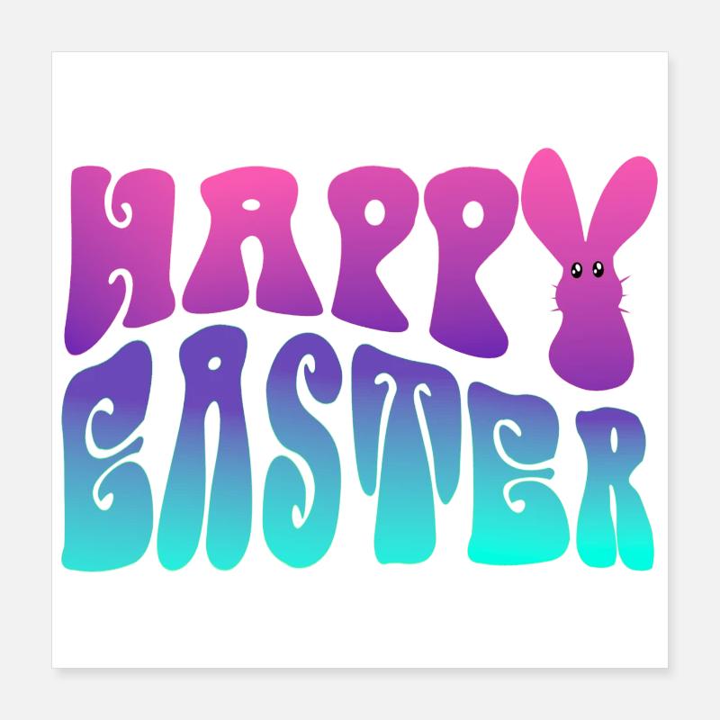 Happy Easter lettering Poster 16" x 16" (40x40 cm)