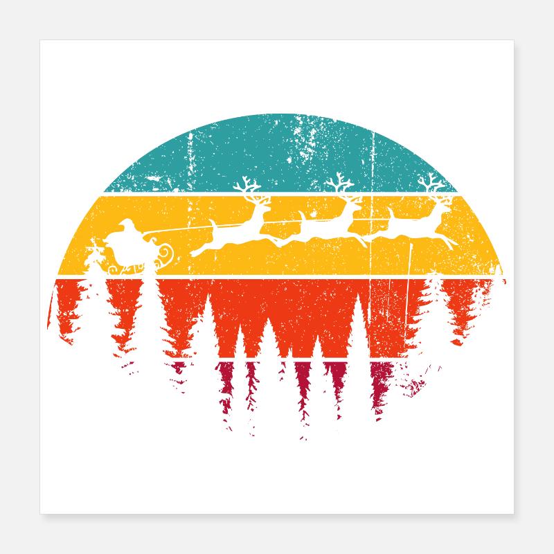 Sunset Wolves Over Pines Poster 16" x 16" (40x40 cm)