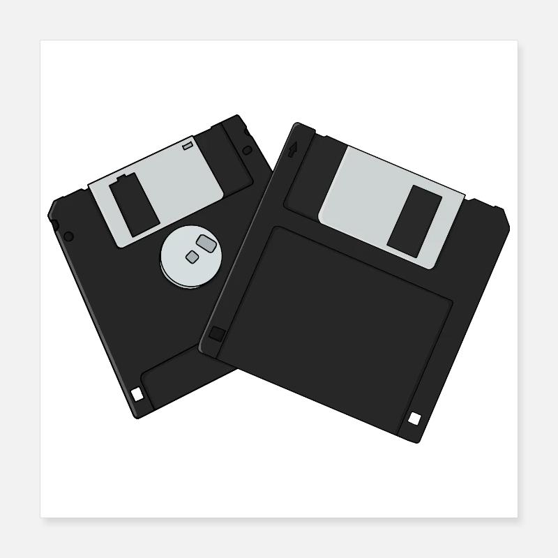 31/2 Zoll Vintage-Disketten mit hoher Dichte Poster 40x40 cm