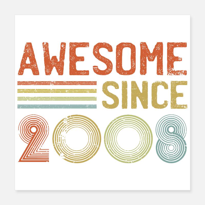 Design typographique rétro inspiré des années 2000 Poster 40 x 40 cm