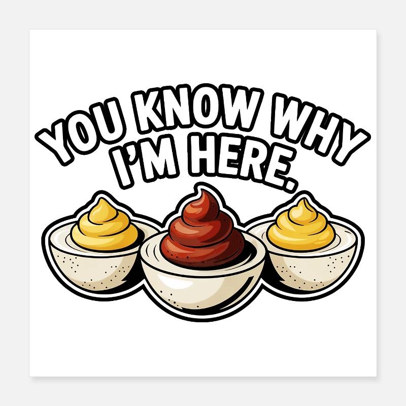 Deviled Egg Lover Chemise de nourriture drôle Poster 40 x 40 cm