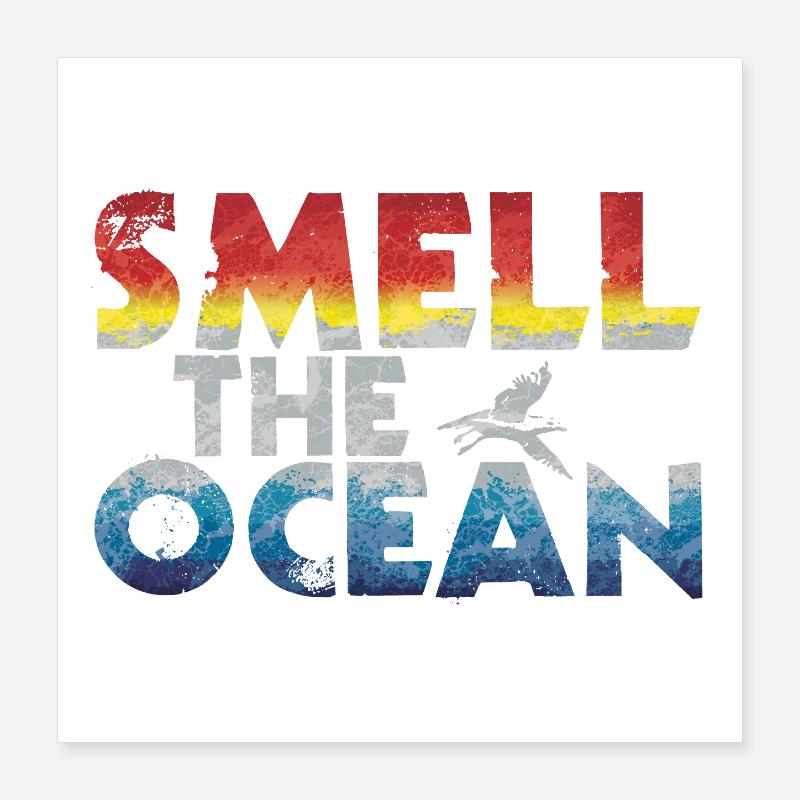 Rieche das Meer - Gradient Schrift Poster 40x40 cm