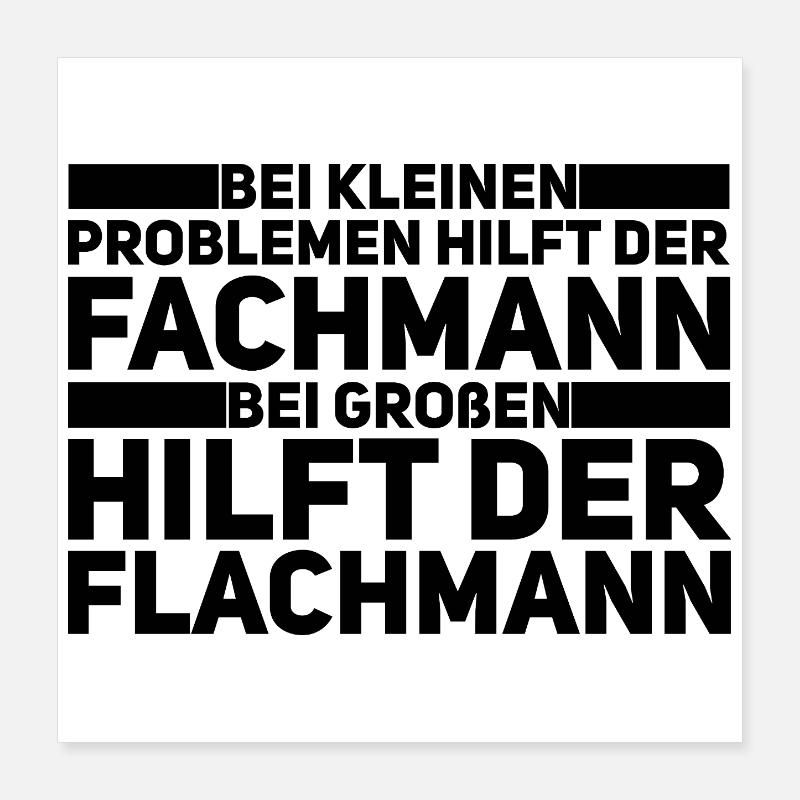 Flachmann-Profi – Handwerker Humor Poster 40x40 cm
