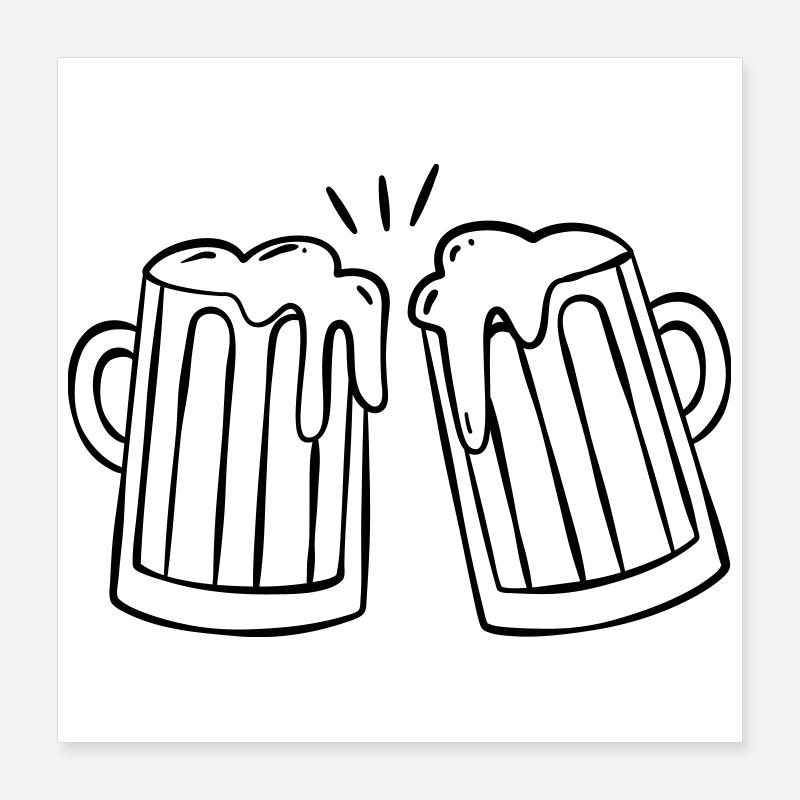 Beer mug - toast Poster 16" x 16" (40x40 cm)