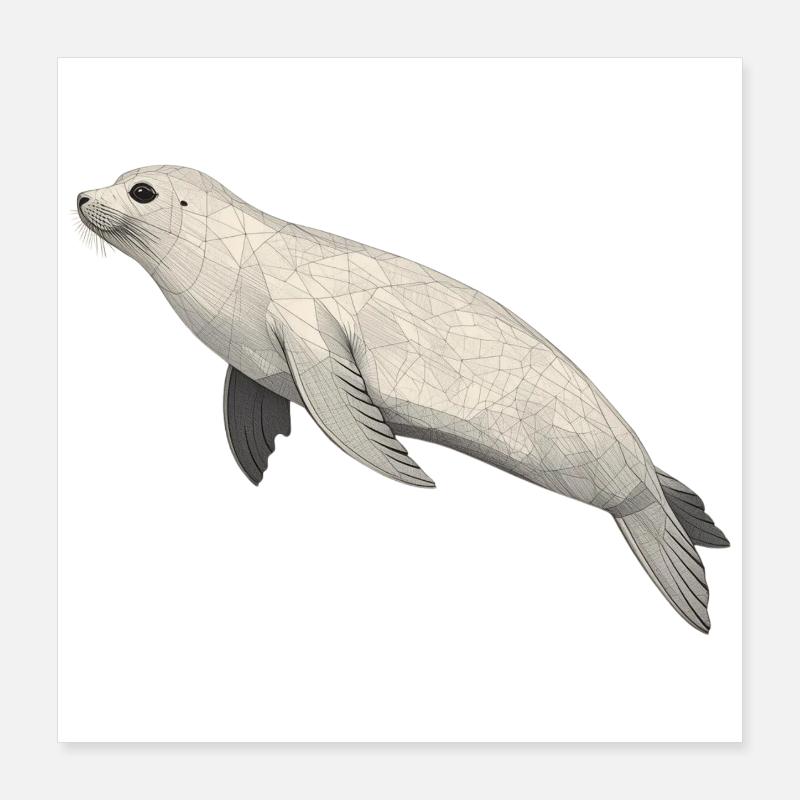 Geometric Seal Poster 16" x 16" (40x40 cm)