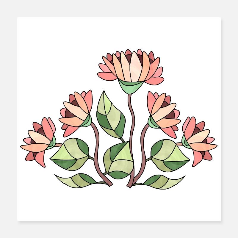 Blomster Poster 40x40 cm