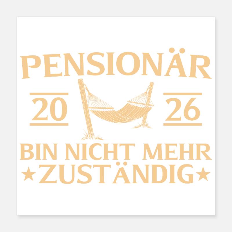 Fonctionnaire d’adieu 2026 pour retraité Poster 40 x 40 cm