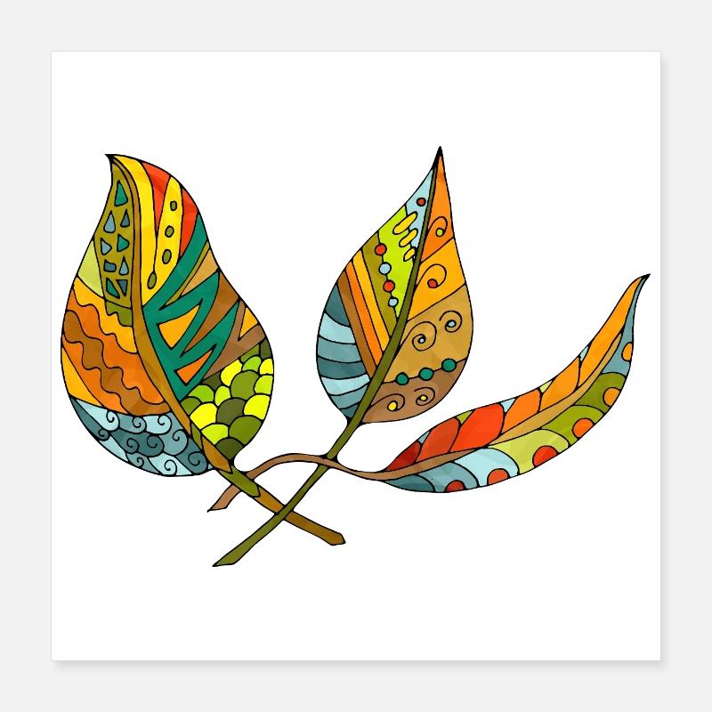 feuilles Poster 40 x 40 cm