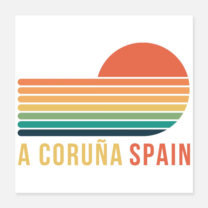 Ein Coruña-Spanien Poster 40x40 cm