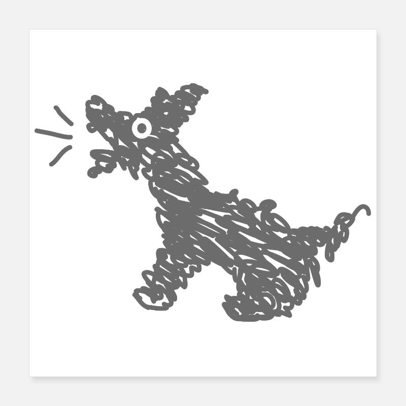Funny barking dog Poster 16" x 16" (40x40 cm)