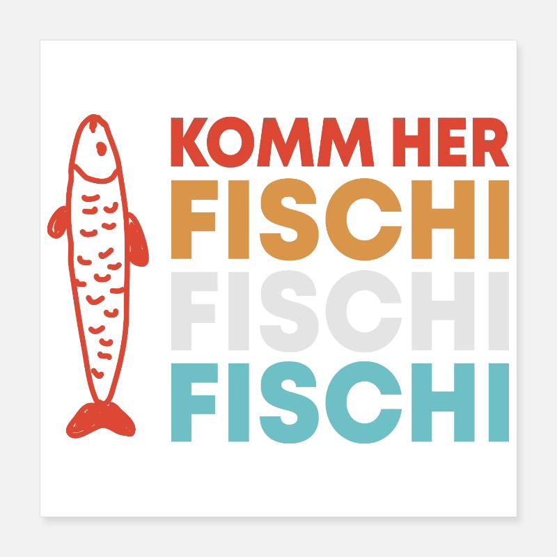 Diction de pêche à la pêche Poster 40 x 40 cm