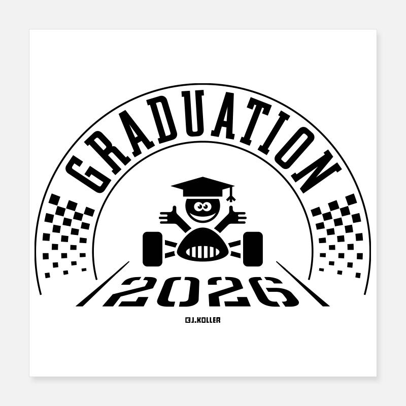 Abschluss 2026 – Schule ist vorbei – Ziellinie – B Poster 40x40 cm