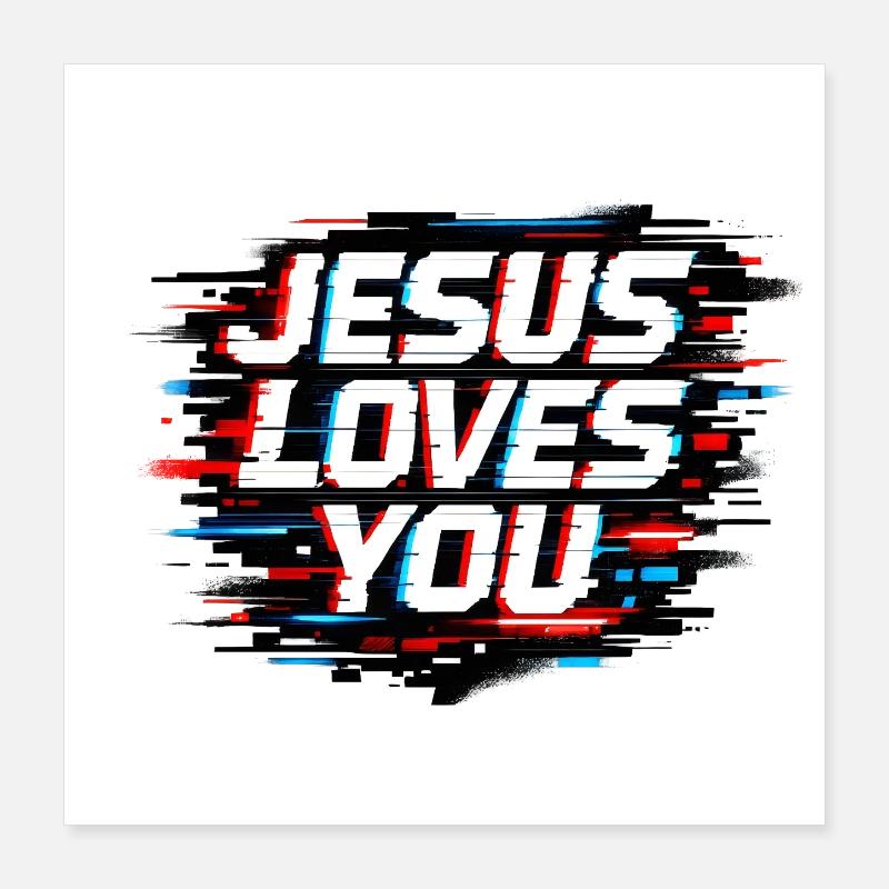 Jésus t’aime Poster 40 x 40 cm